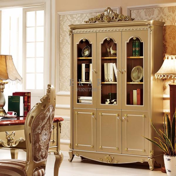Buy cheap Golden Shelf Storage Luxury Wooden Bookcase from wholesalers
