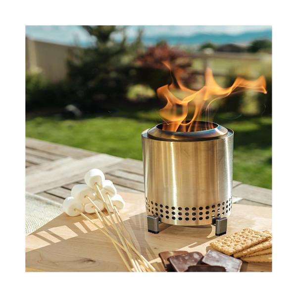 Outdoor Camping Stainless Steel Tabletop Fire Pit with Smokeless Wood Pellet