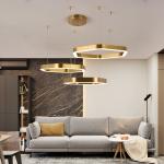 Modern Led Chandelier Gold Living Room Lamp Simple Creative Gold Chandelier(WH