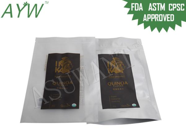 250g Organic Quinoa Flakes Foil Lined Bags , FDA Zip Lock Mylar Food Storage