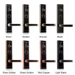 Swiping Card Hotel Smart Locks Black Zinc Alloy Door Lock 25uA Static Current
