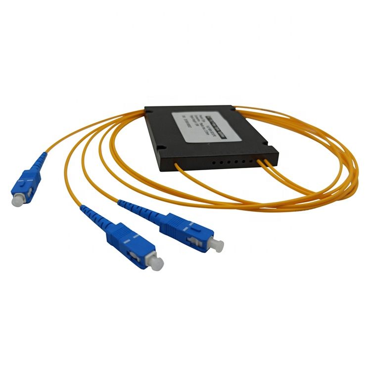 PLC Splitter With Connector 1 meter 1*2 Abs Box Type PLC optic fiber Splitter