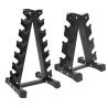 Buy cheap A-frame dumbbell rack stand for home gym fitness 6 tier weight rack for dumbbells from wholesalers
