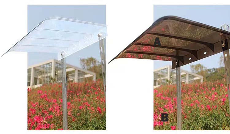 Weather Resistant Polycarbonate Awning Panels Solid Polycarbonate Window Canopy