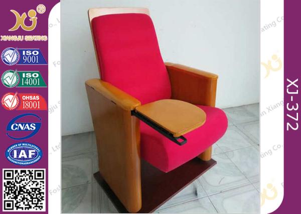 Buy cheap Red Furniture Wooden Folded Auditorium Chairs With Writing Pad 32 Kg OEM / ODM from wholesalers