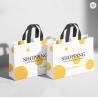 Buy cheap Pantone White Glossy Laminated Paper Bags Thank You Goodie Bags For Business from wholesalers