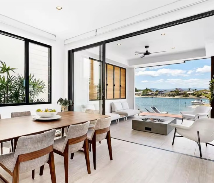 Modern Design Powder Coated Aluminium Frame Patio Door Aluminum Double Glass Sliding Door