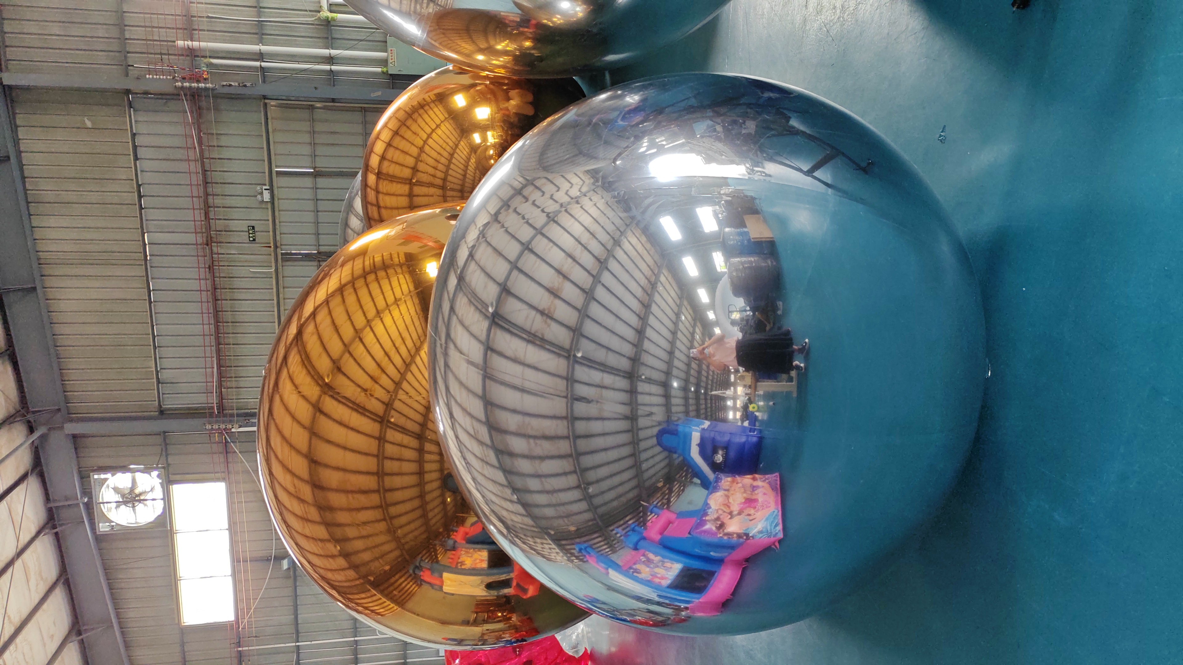 Custom PVC Christmas Large Mirror Ball Colors Outdoor Decorative Inflatable Reflective Balloons