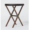 Buy cheap Antique brushed bronze metal base with upholstered leather top round hotel guestroom side table from wholesalers