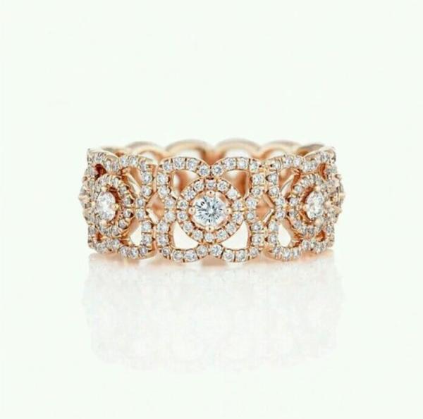 Buy cheap Diamond Ring 18K Yellow Gold Lotus Design Ring with VVS Diamonds J1FK02Z00W from wholesalers