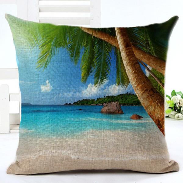 Buy cheap Beach Throw Pillow Covers Seaside Tropical Coconut Palm Beach Chair Summer Decorative Cushion Covers Pillowcase（Seaside） from wholesalers