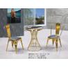 Buy cheap Gilded 60cm 75cm Wrought Iron Glass Coffee Table from wholesalers