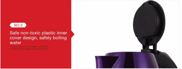 2019 Hot Sale High Quality Best Specifications Purple Stainless Steel Electric Kettle