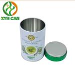 Tea Tin Can Tall Round Canister Recyclable Vintage Tinplate Box for Food Tea