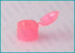 Pink 24/410 Flip Top Caps For Bottles , Butterfly Plastic Closure Caps For Hand