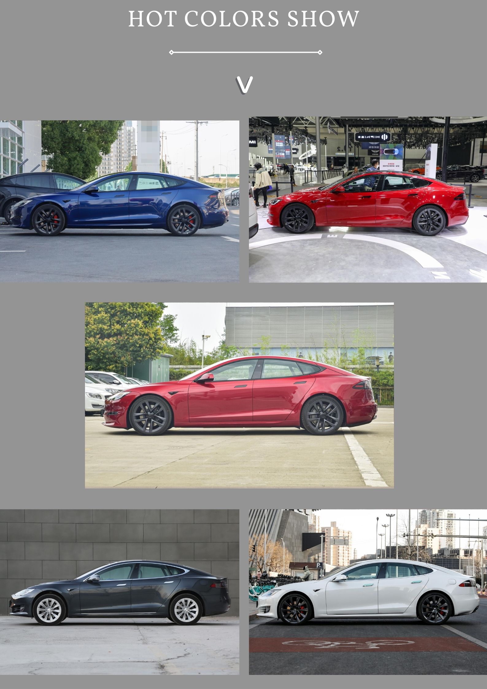 2023 Euro VI Tesla Model S EV Car with High Match Deposit and Rear Track of 1690mm