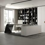Strong Executive Boss Luxury Office Desk in Grey for Home Office or Office