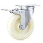 medium duty 4" rigid white PP caster , Rueda, 100x32mm pure white nylon castor,