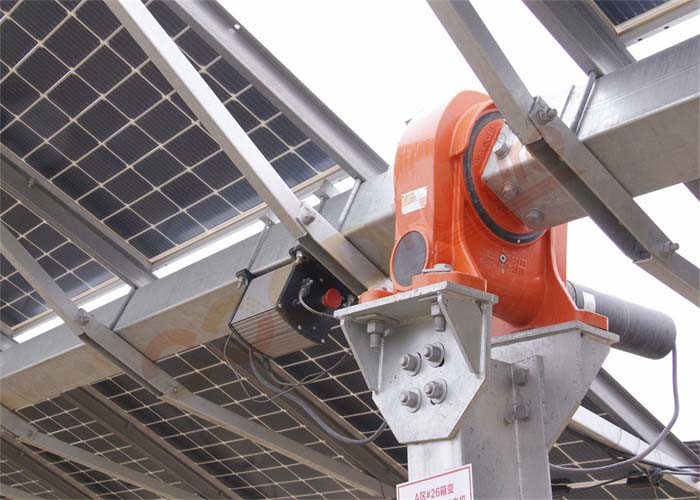 Flat Single Shaft Roof Mounted Solar Tracker Reduction Gear Drive