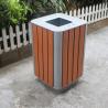 Buy cheap Steel And Recycled Plastic Outdoor Trash Cans Rectangular Outside Waste Bin With Ashtray from wholesalers
