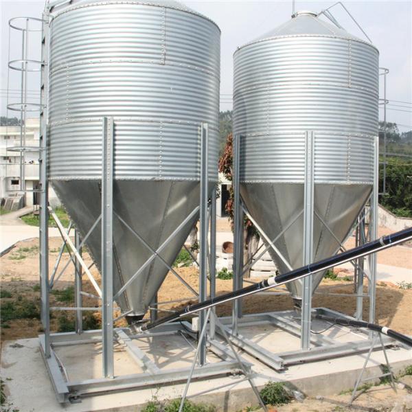 Buy cheap Galvanized Poultry Farming Equipment 15 Tons Storage Feed Silo Sliver Color from wholesalers