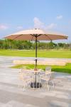 200g Polyester Fabric Round Large Garden Parasols Umbrella With Stainless Steel