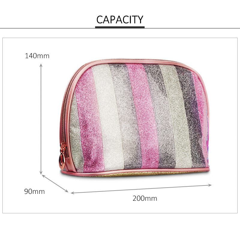 Fashion PU Waterproof Beauty Shiny Makeup Bag