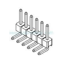 China 2.54mm single row right angle pin header connector on sale