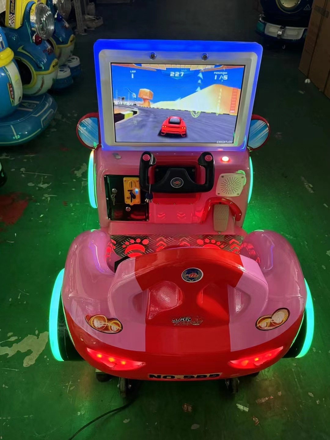 Dreamland 2024 new 3D interactive go kart MP5 kiddie rides high-definition children's coin operated car rocking machine