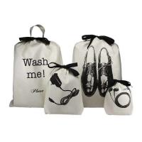 Buy cheap Toiletry Organic Cotton Drawstring Bags Pouch Machine Washable Custom product