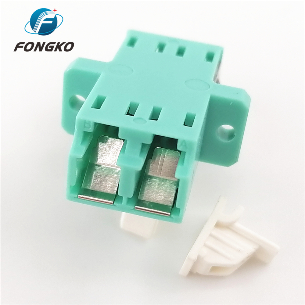 Fireproof Blue Duplex Fiber Optic Adapter LC DX OM3 With Shutter