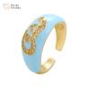 Buy cheap Custom Diamond Chunky Letter Rings Zircon Name Colorful Enamel Rings from wholesalers