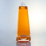 750ml Flint Glass Clear Square Round Gin Bottle with Screw Top Finish and Free