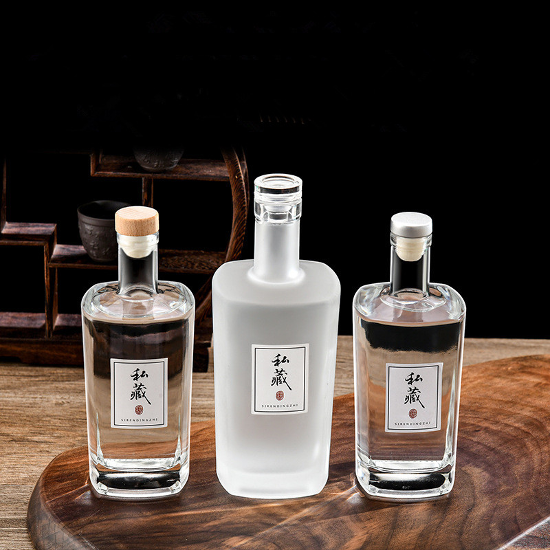 Glass Bottle Empty Goufflint Bottle for Ice Wine Vodka Tequila 280ml Capacity