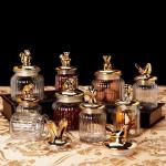 Animal shaped glass storage tanks, large food bottles, tea cans, household