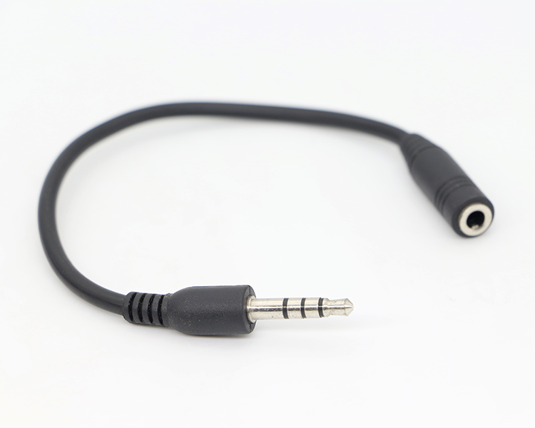 Short 10cm 3.5mm Jack TRRS Male To 3.5mm Jack TRRS Female Stereo Aux Audio Extension Cable