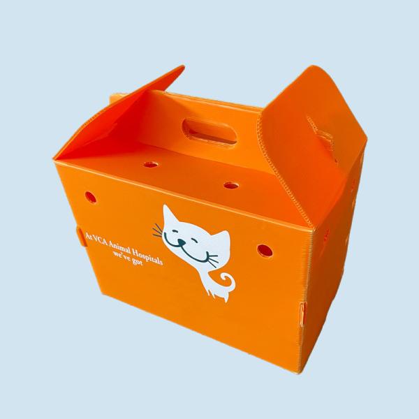Corrugated Turnover Box Animal Moving Pet Cages plastic corrugated foldable