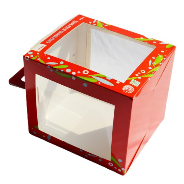 ODM Cake Clear Window Box Packaging Collapsible Custom Printed Handle Artpaper
