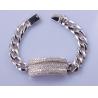 Buy cheap 75g Long Distance Relationship Gifts Bracelets 18cm 12mm Cuban Link Bracelet Silver from wholesalers