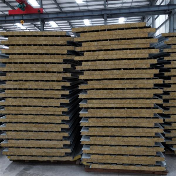 Buy cheap manufactured prefabricated home 960mm rock wool sandwich roof panels with 0.426mm from wholesalers