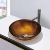 Buy cheap 420mm Tempered Glass Sink Foil Gold Bathroom Countertop Wash Basins from wholesalers