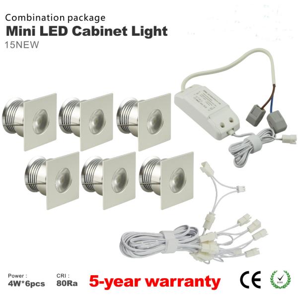 Dimmable 4W Mini LED Cabinet Spotlight + Led drive+Wire Kit LED jewelry showcase