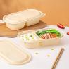 Buy cheap 500ml natural 2-grid corn starch food storage container can carry a lunch box from wholesalers