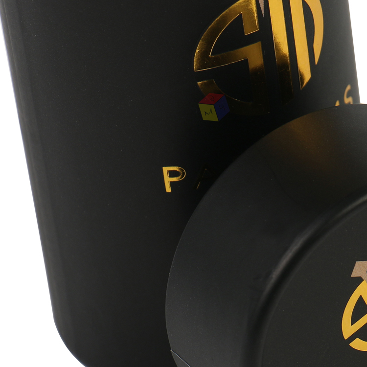 Matte Black Cylinder Tube Perfume Essential Oil Paper Packaging Box Custom Order Accepted
