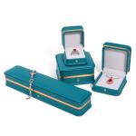Custom Logo Dark Green Leather Jewelry Box with Hanhong Packaging and Velvet