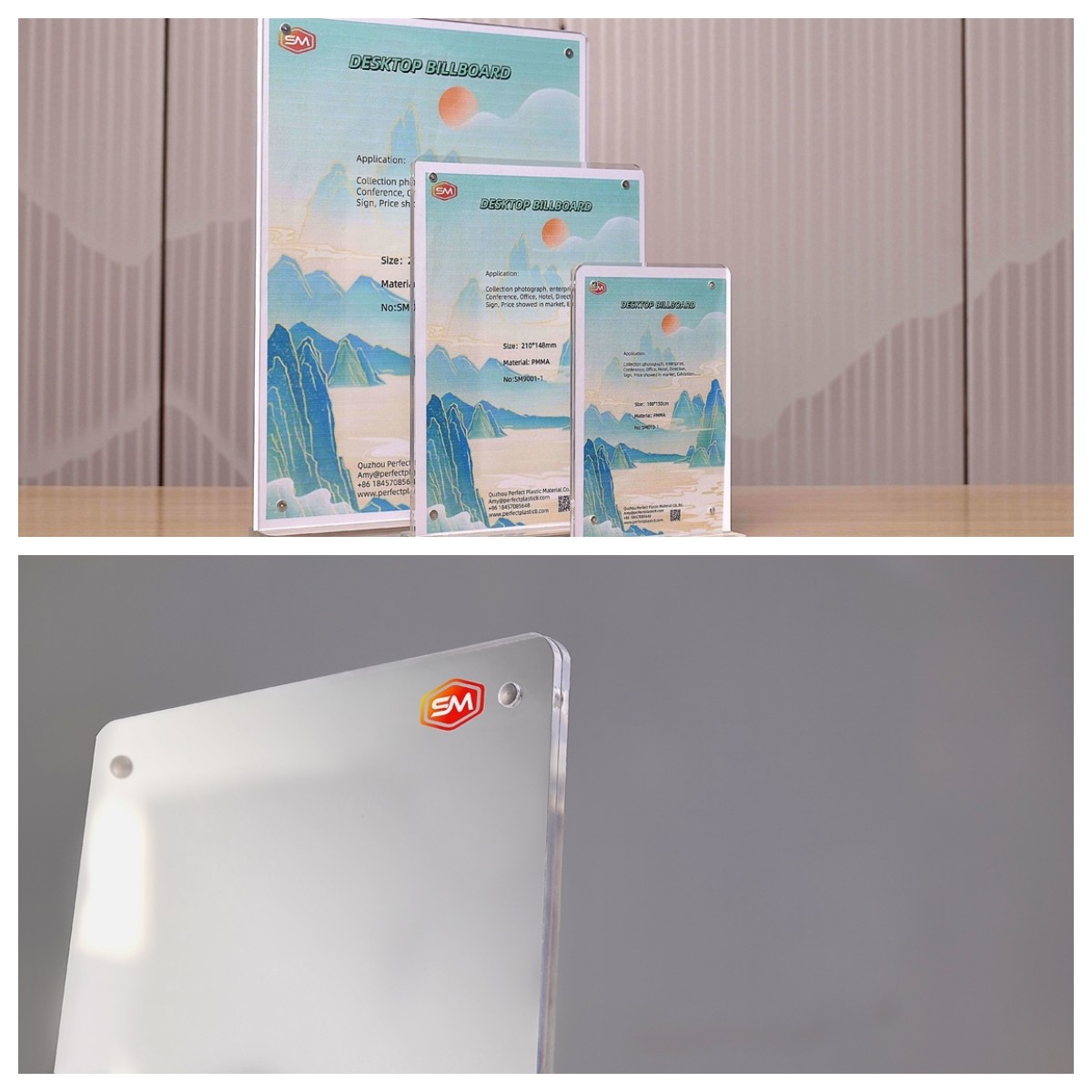 Advertising Card Tabletop T Shape Acrylic Sign Holder