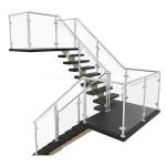 12mm Tempered Glass Interior Stair Railings Stainless Steel Balcony Balustrade