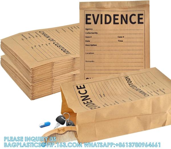 Buy cheap Pack Paper Police Evidence Bags 9.45 * 5 * 3 Inch Crime Scene Paper Evidence Bag For Receipts from wholesalers