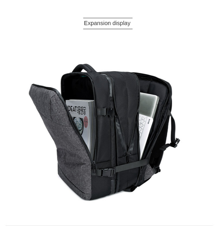 All Seasons USB Khaki Overnight Bag Multi Functional Backpack 39L