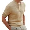 Buy cheap Custom Apparel Factory Men'S 100% Acrylic Polo Shirt Lapel Short Sleeved Slim Fit Knitted Shirt from wholesalers